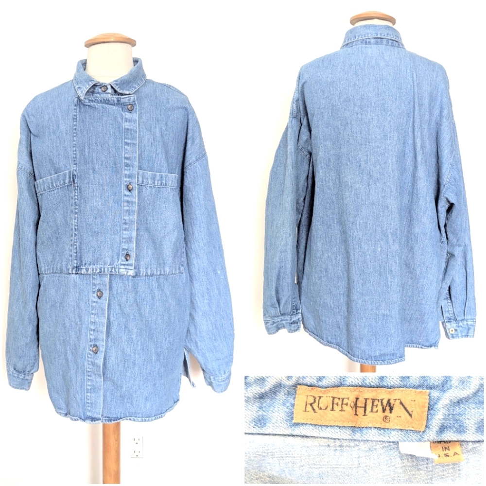 Ruff Hewn Denim Western Shirt - Large